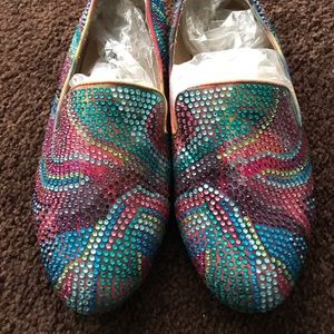 Steve Madden Multicolored Crystal Flats